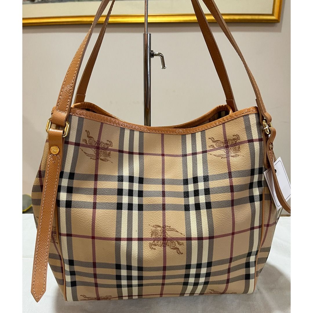 BURBERRY Haymarket Check Small Canterbury Brown Women s Tote Bag AUTHENTIC