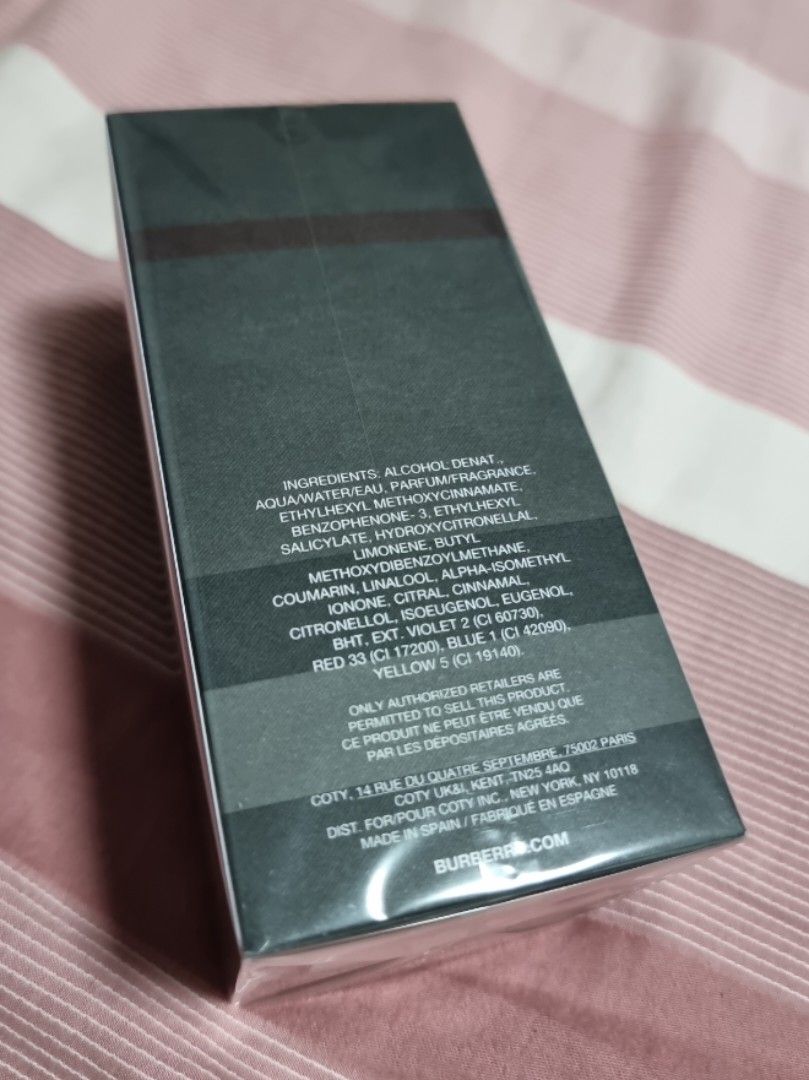 Burberry touch ingredients 2025