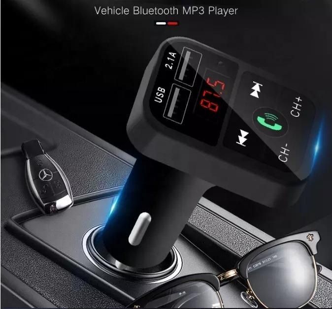 Car Bluetooth V5.0 FM Transmitter, Bluetooth FM Wireless FM Radio  Transmitter Adapter and Receiver / Car