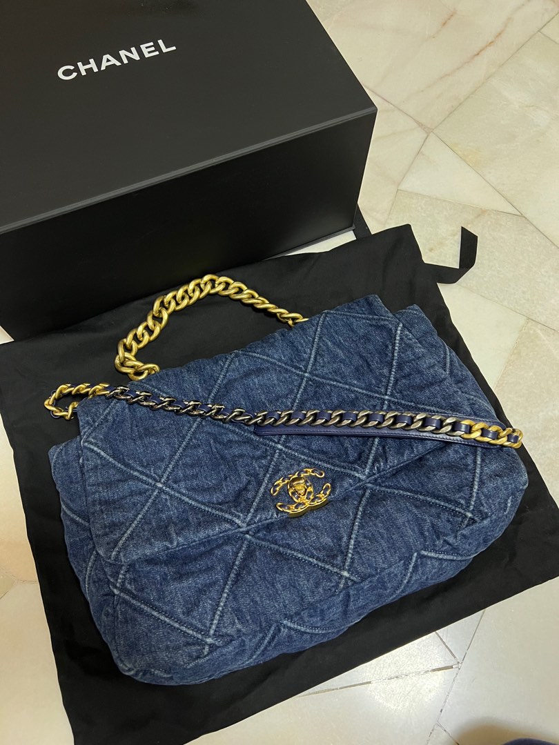 Chanel 19 Denim Maxi, Luxury, Bags & Wallets on Carousell