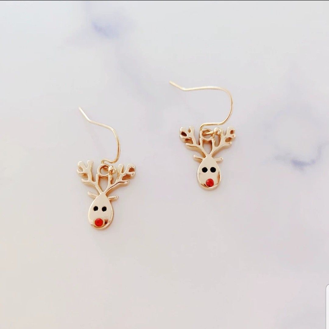 Gold top animal earrings