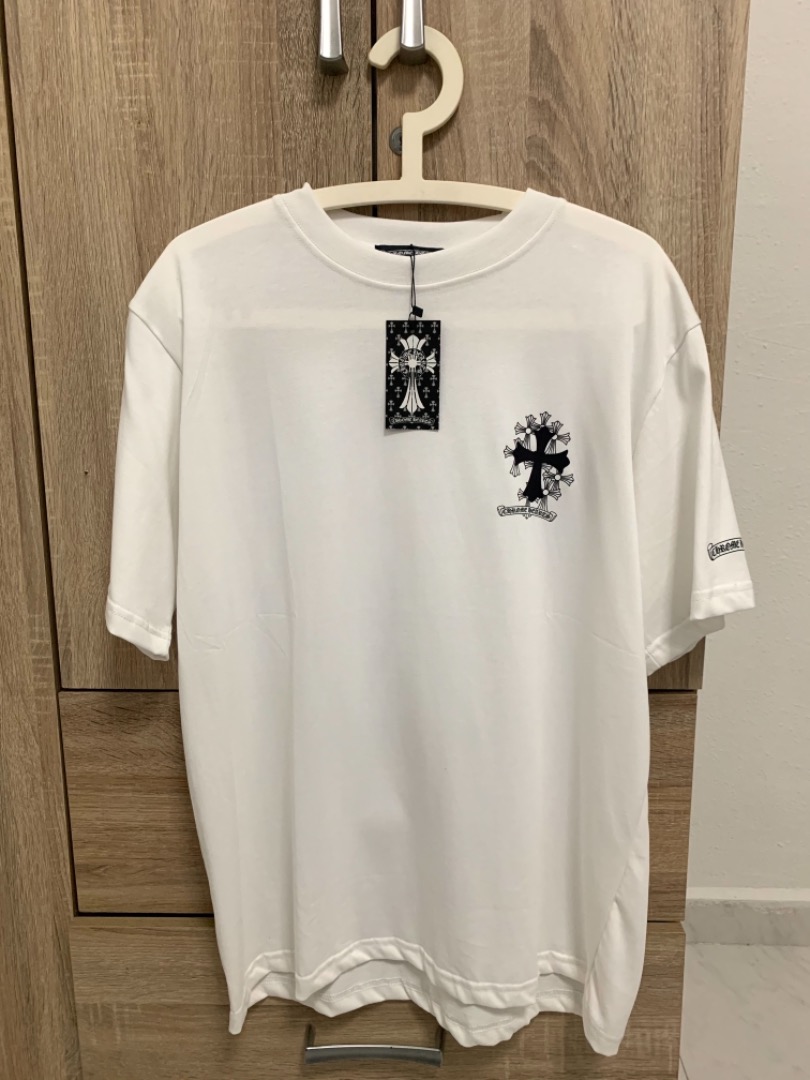 Apparel Chrome Hearts White T Shirt Chrome Hearts Scroll Logo T