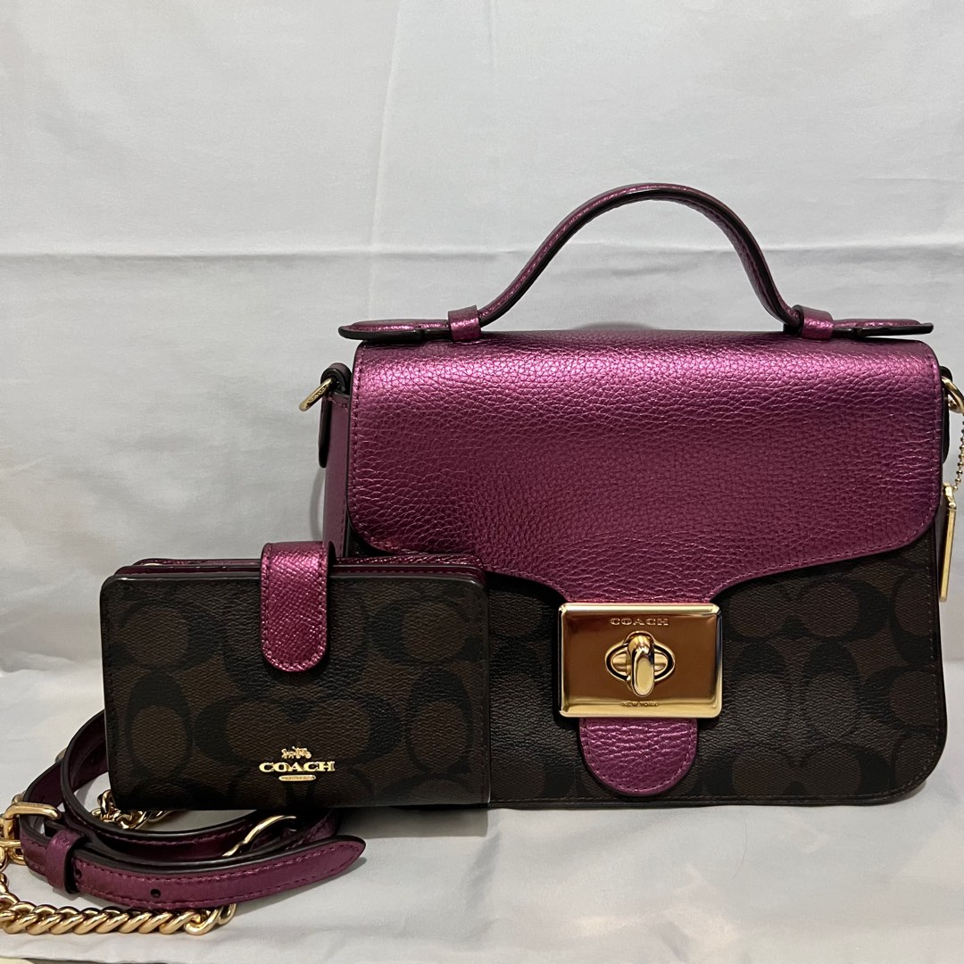 Coach Bundle Cassidy Top Handle Crossbody & Medium Corner Zip Wallet