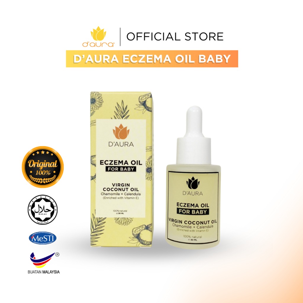 D'Aura Eczema Oil (3 Tahun Ke Bawah) 30 ML, Health & Nutrition, Health Supplements, Vitamins