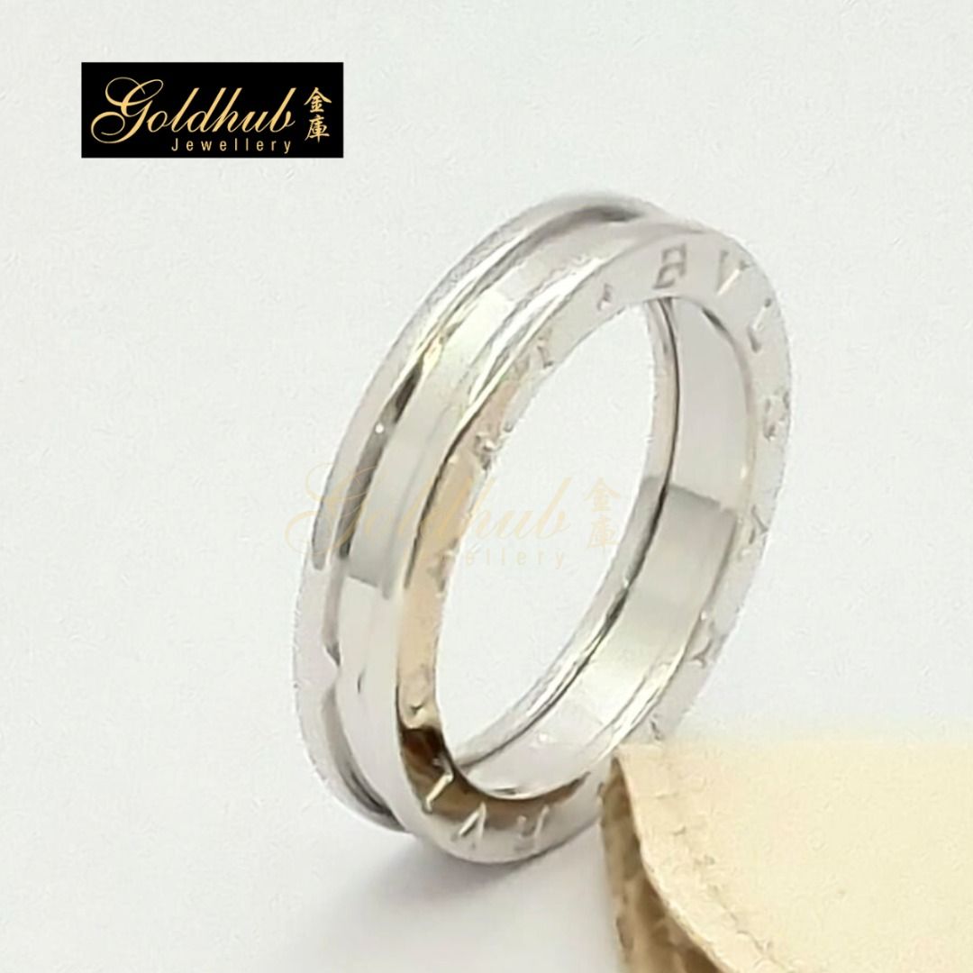 EU Size 60 Pre loved Bvlgari B.zero1 One Band Ring in 750 White Gold GR00550 Luxury Accessories on Carousell
