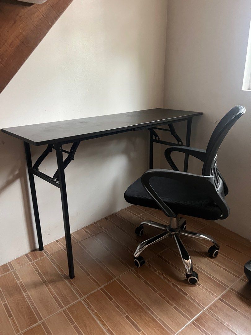 Folding Study table and Swivel Chair Set, Furniture & Home Living