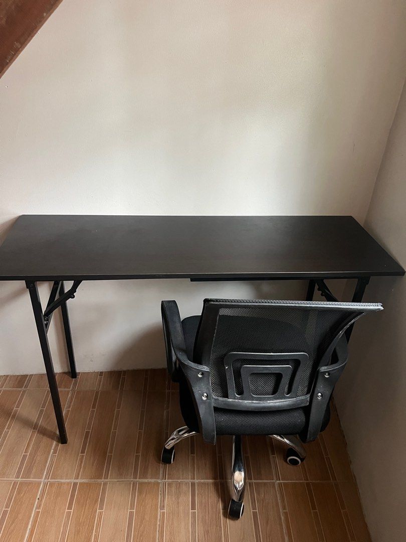 Folding Study table and Swivel Chair Set, Furniture & Home Living
