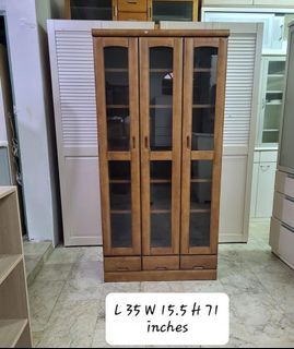FS: DISPLAY CABINET *in good condition *adjustable shelves *MDF, plywood, glass door