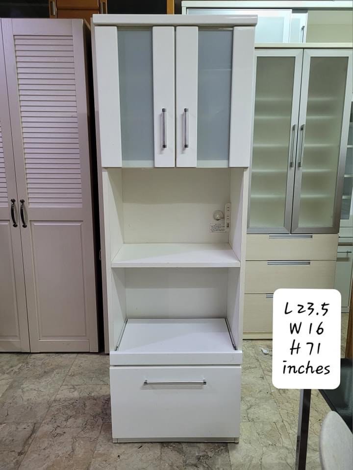 FS: KITCHEN ORGANIZER *mat'ls: mdf, ply wood, frosted glass doors *with ...