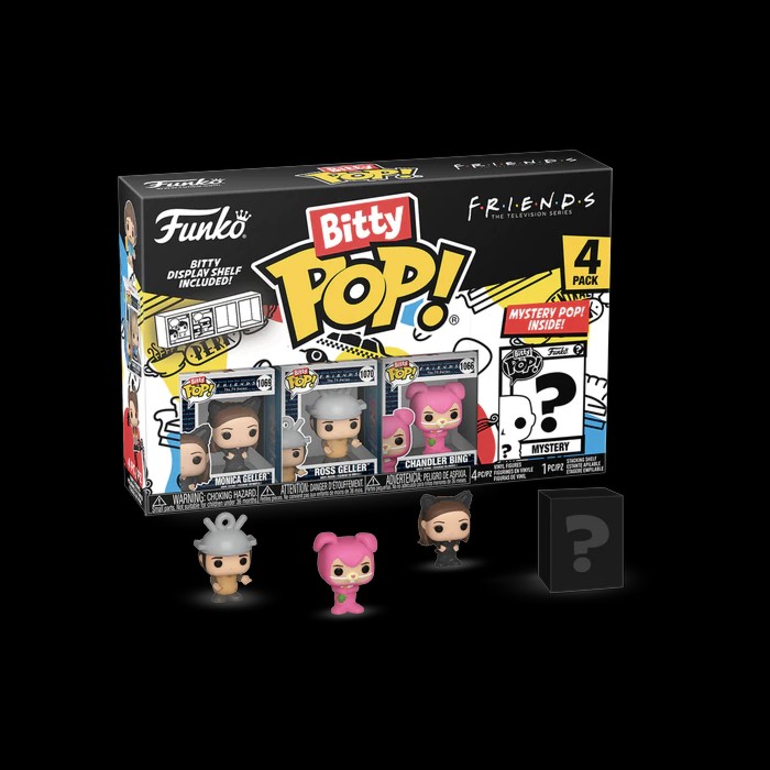 Funko Bitty Pop! Friends - Monica, Ross, Chandler & Mystery Bitty Pop  4-Pack, Hobbies & Toys, Toys & Games on Carousell