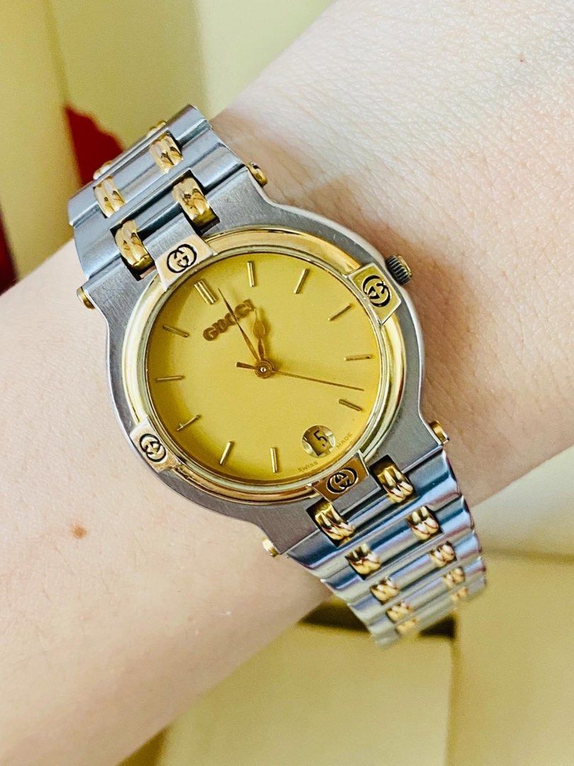 Gucci 9000M Two tone Unisex Watch Women s Fashion Watches Accessories Watches on Carousell