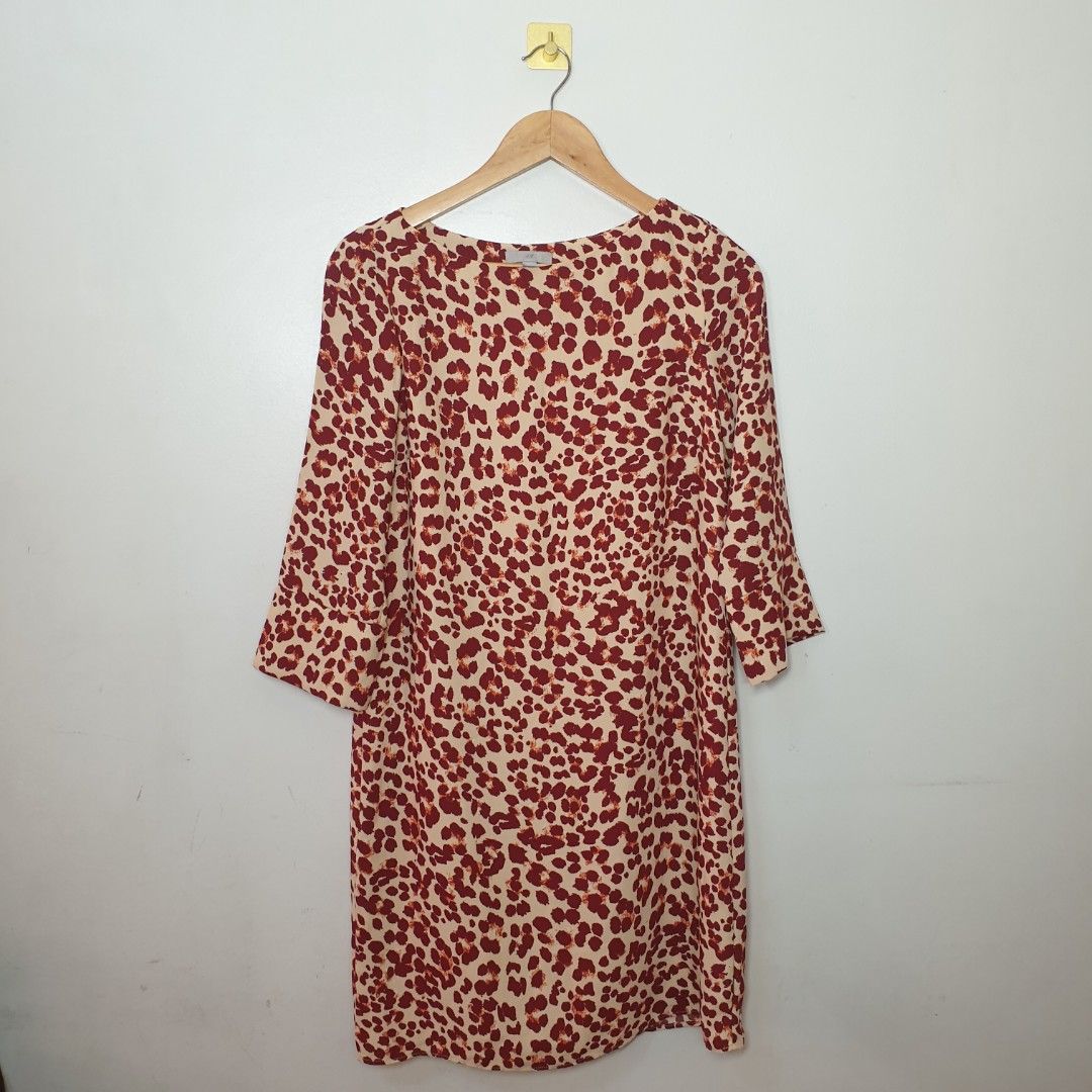 H and m red leopard print dress shop