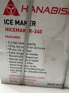 Hanabishi Ice Maker: Hicemaker-240