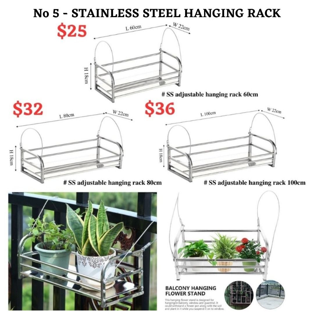 Hanging Plant Rack Wooden Metal Iron Stainless Steel Vase Flower