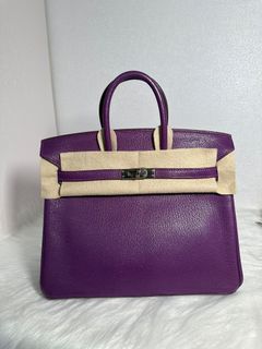 hermes Birkin 25 銀扣山羊皮 葡萄籽