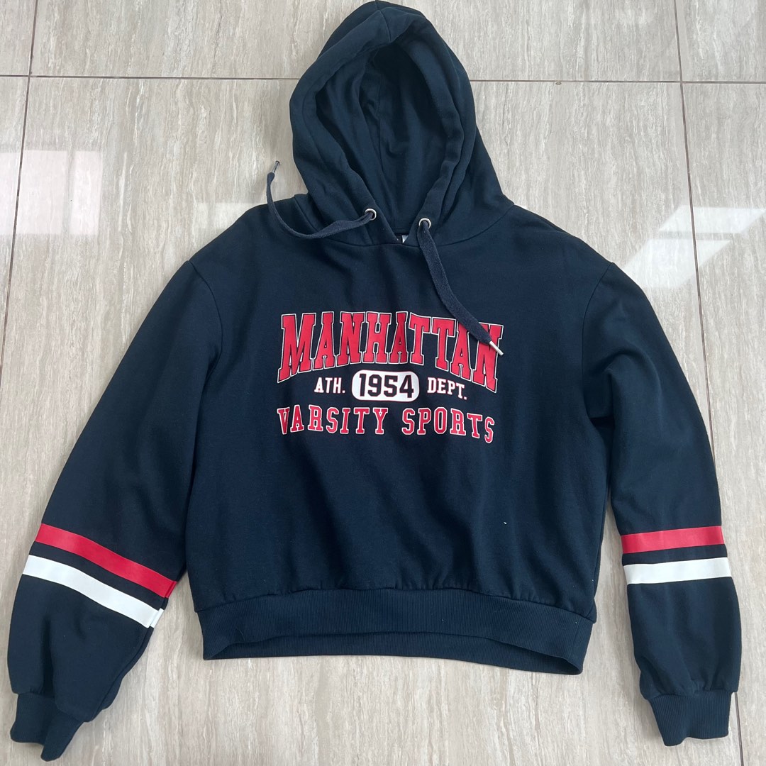 h m dark blue hoodie sweater Women s Fashion Coats Jackets and Outerwear on Carousell