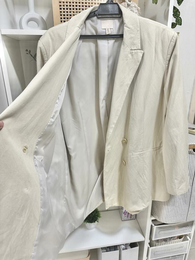 SALE H M Linen Blend Blazer Women s Fashion Coats Jackets and