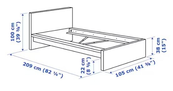 IKEA MALM Bedframe High white stained oak Furniture Home