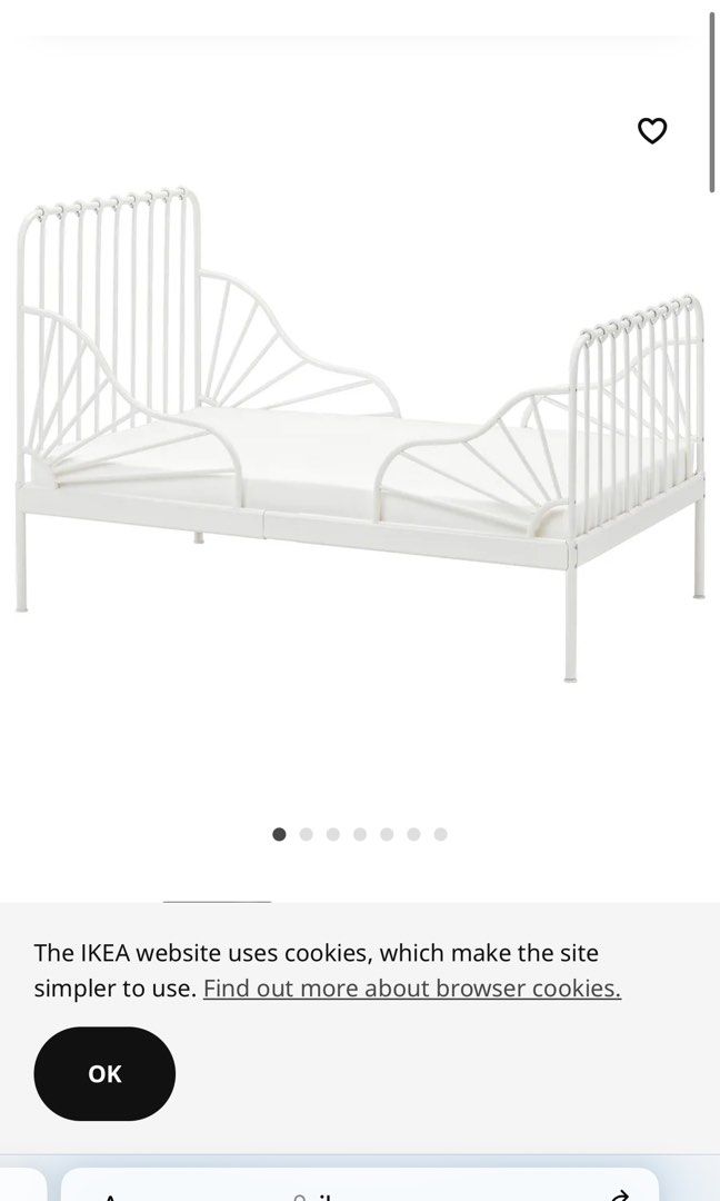 IKEA Minnen Bed Frame and Mattress (Blue), Babies & Kids, Baby Nursery & Kids Furniture