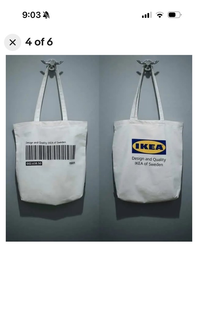 ikea tote bag, Women's Fashion, Bags & Wallets, Tote Bags on Carousell
