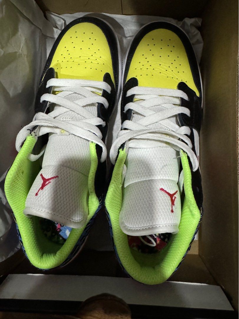 air jordan 1 low gs white mesh multicolor