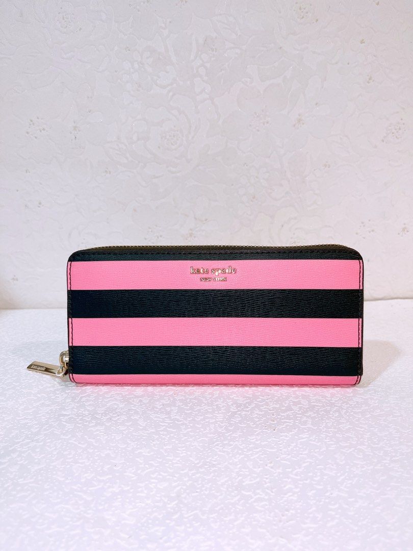 Kate spade black best sale and pink wallet