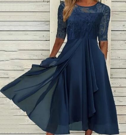 Chiffon tea sale length dress