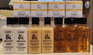 Loccitane travel soap lotion shampoo conditioner 50ml