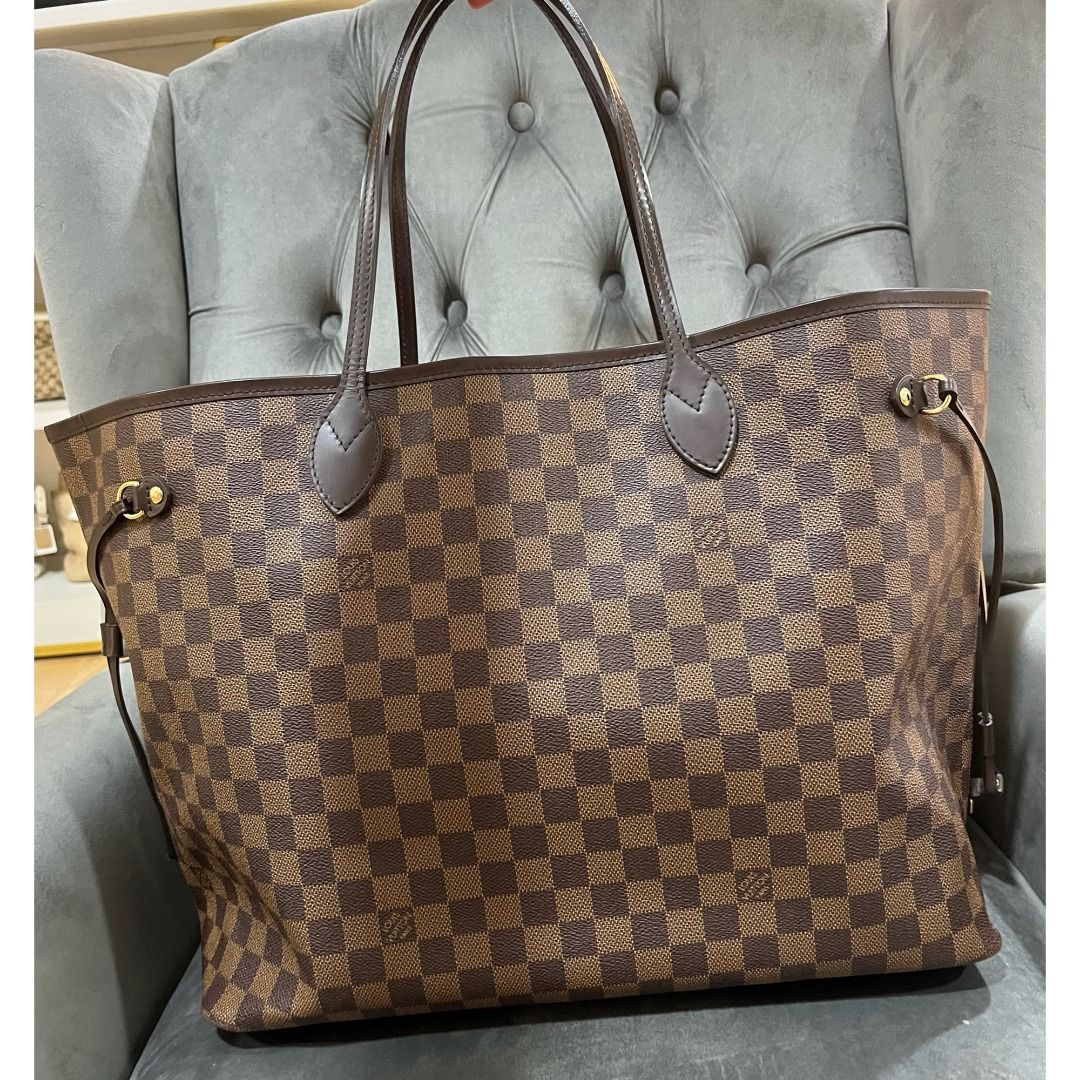 LOUIS VUITTON Neverfull GM Damier Ebene Shoulder Women s Large Tote Bag AUTHENTIC