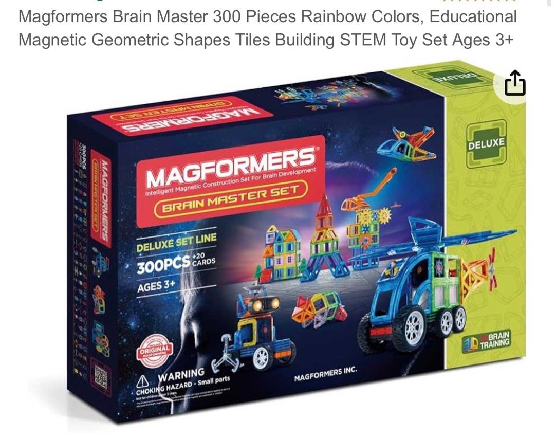 Magformers Brain Master 300-Piece Building Set (Category: Educational & Learning Toys) located in Makati City. Submitted by team_maxvin (Listing ID 1269861536, Image 1). Description: .
