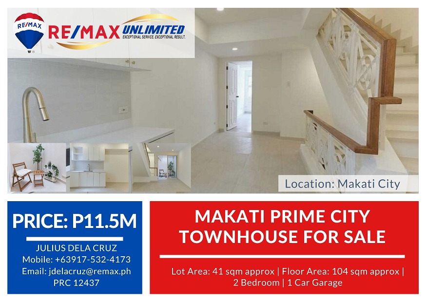 MAKATI PRIME CITY TOWNHOUSE FOR SALE, Property, For Sale, House & Lot