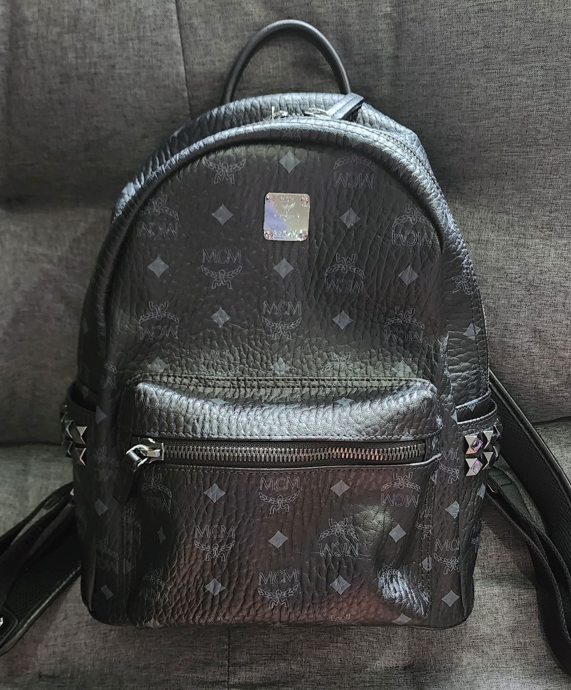 MCM Stark Side Studs Backpack in Visetos Luxury Bags Wallets on Carousell