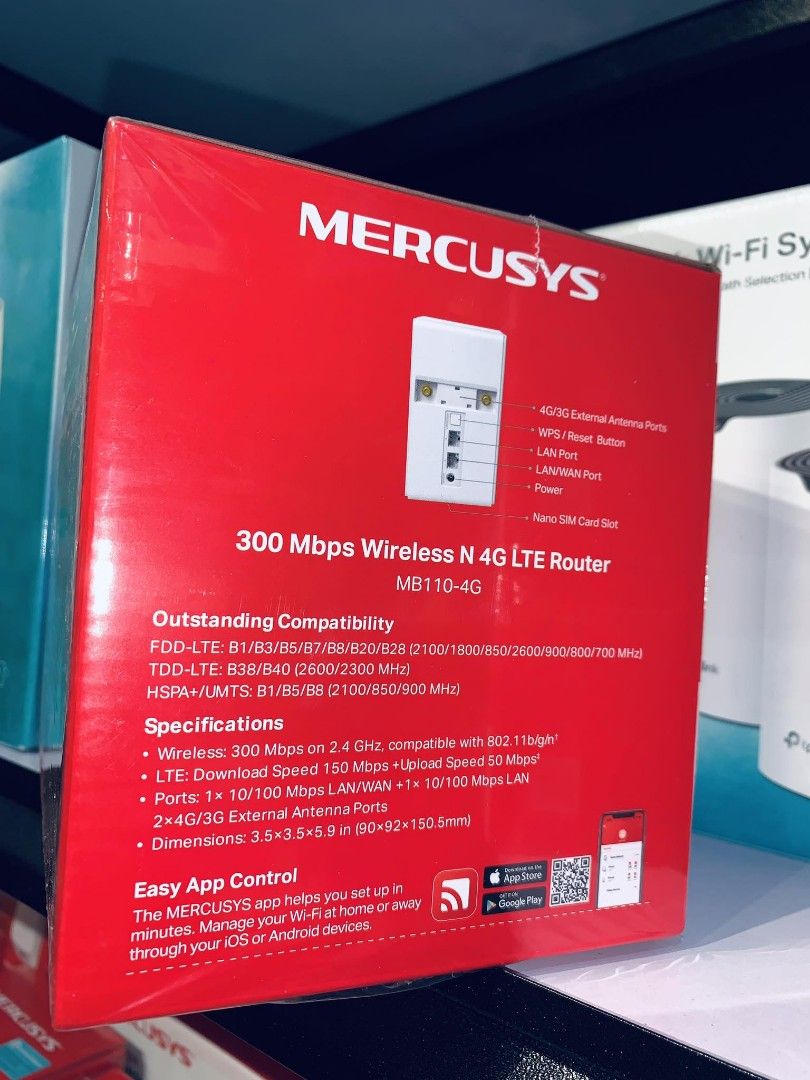 Mercusys 4G LTE Router 300Mbps Wireless N MB110-4G, Computers & Tech ...