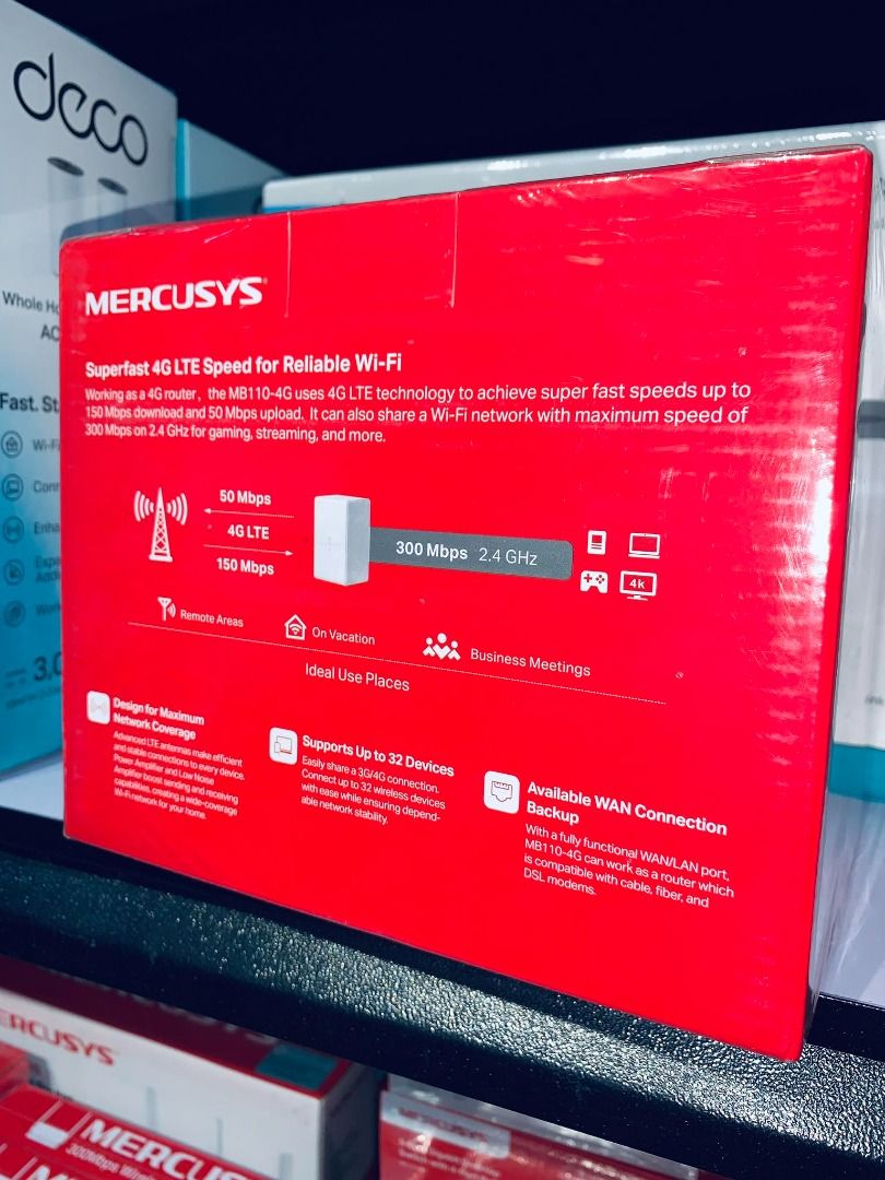 Mercusys 4G LTE Router 300Mbps Wireless N MB110-4G, Computers & Tech ...