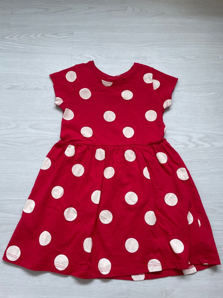 Red polka dot dress for baby girl on sale