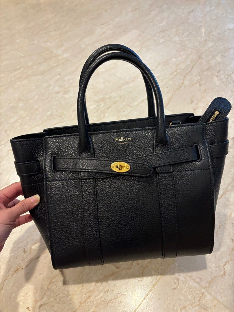 Mulberry black zipped discount bayswater