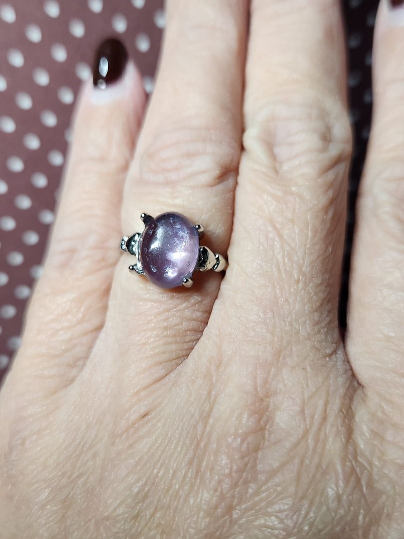 Purple crystal clearance ring