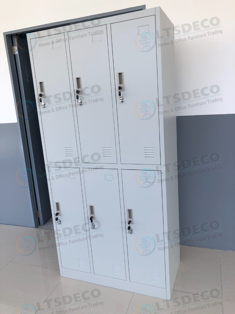 NEW STEEL LOCKER 6 DOOR OFFICE PARTITION FURNITURES, Furniture & Home ...