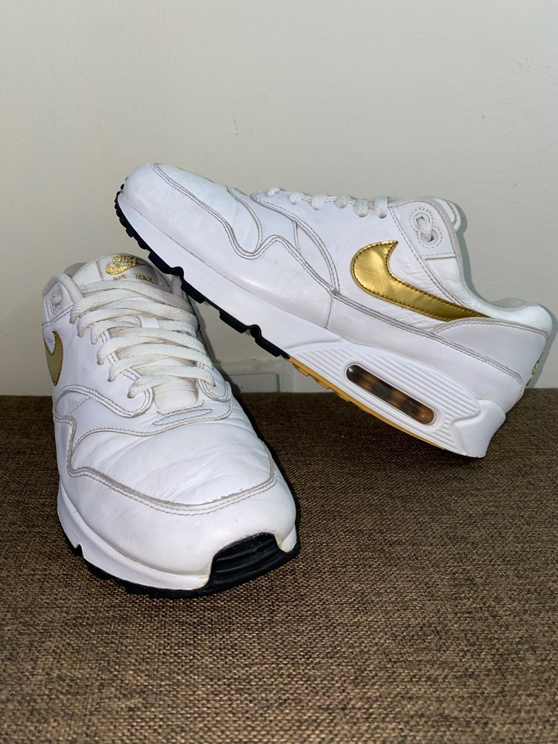 Air max 90 1 shop white metallic gold black