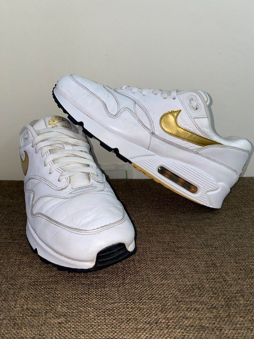 Nike Air Max 90 1 Metallic Gold Men s Fashion Footwear Sneakers