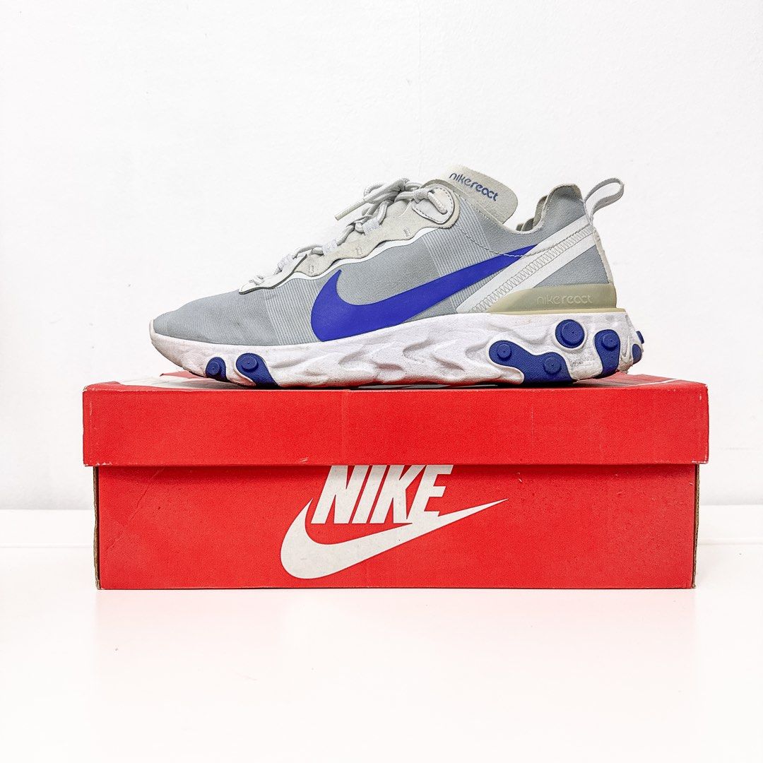 Nike React Element 55 Pure Platinum Racer Blue