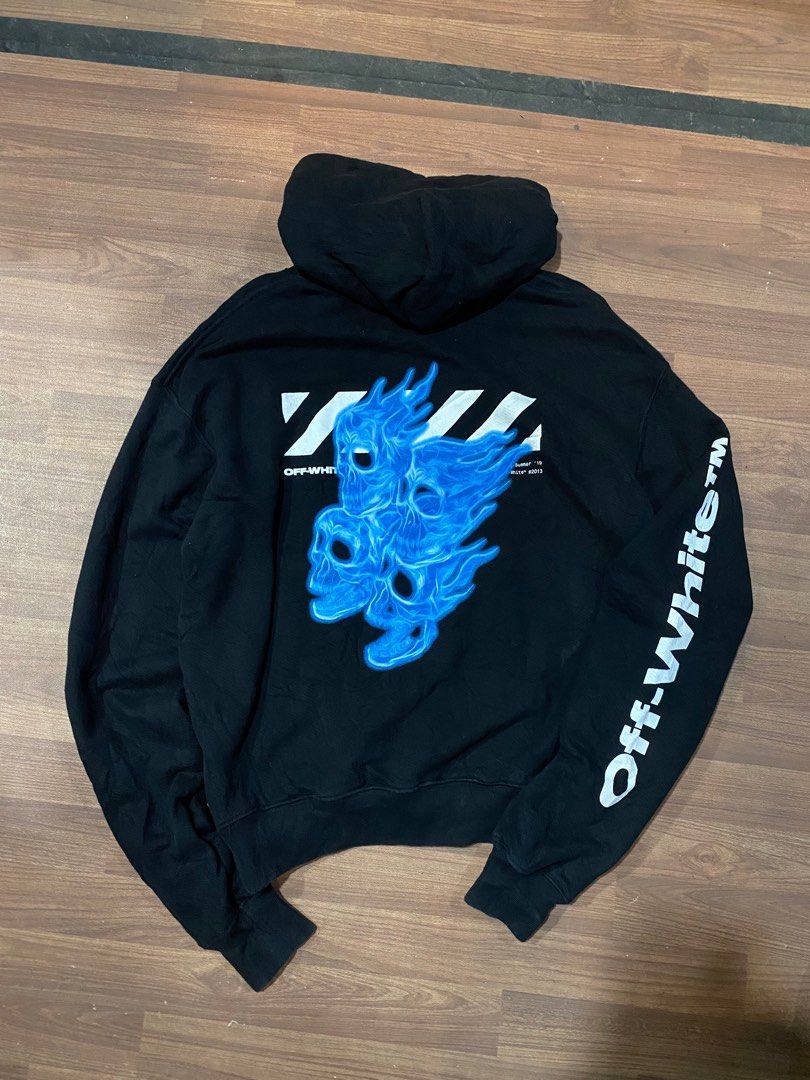 Off white 2025 diagonal skulls hoodie