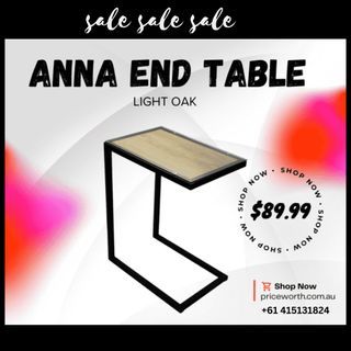 ON SALE!!! ANNA LIGHT OAK END TABLE - BUY NOW!!