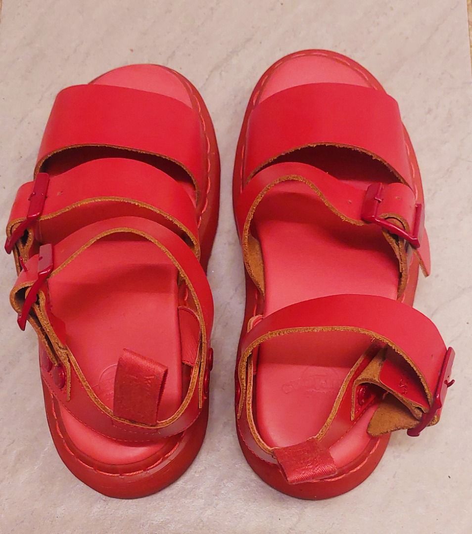 Red dr new arrivals martens sandals