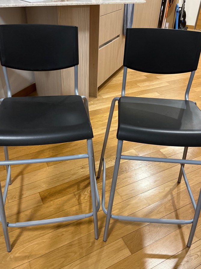 Pair of Ikea Stig bar stools, Furniture & Home Living, Furniture