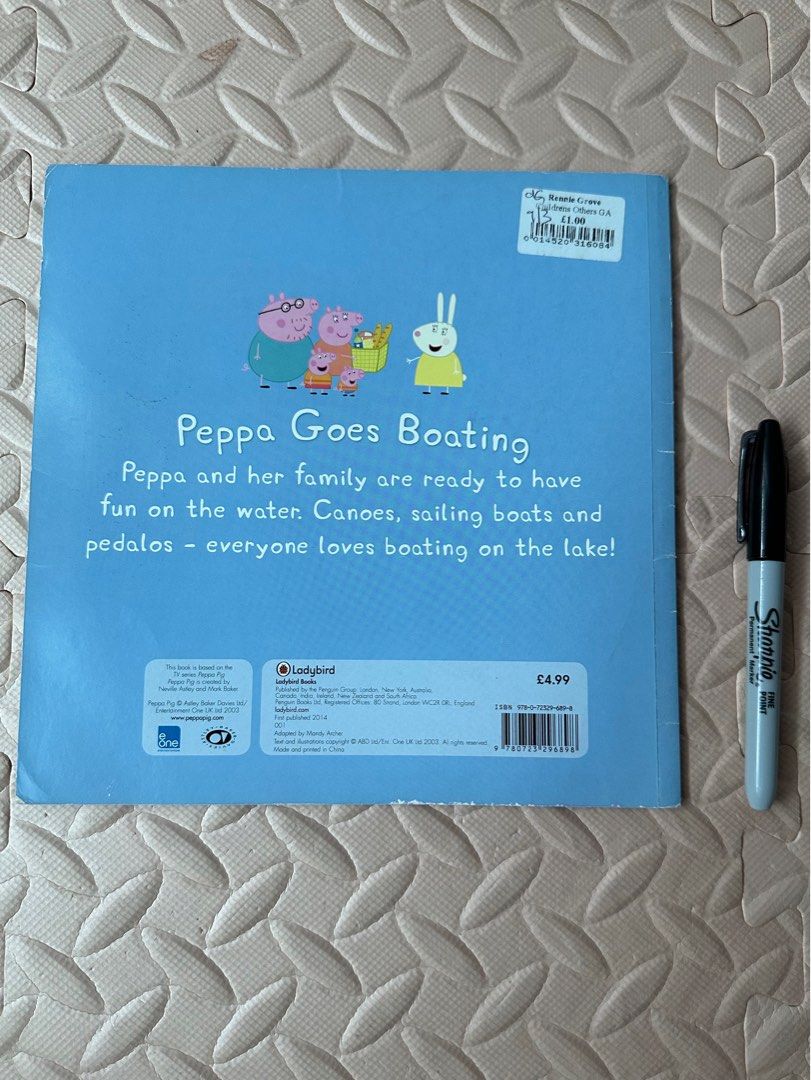 Peppa Pig Peppa Goes Boating (Category: Children's Books) located in Guiguinto. Submitted by baldovino.kimberly (Listing ID 1269721995, Image 3). Description: Please take note that this is a preloved book, please manage your expectations. Thank you! Flaws are seen in the pictures, They may have: 🌟 Creases 🌟Folds 🌟Cover dents 🌟Annotations 🌟Clean and smooth cover pages 🌟Minor tears 🌟Discolorations What you see is what you get.