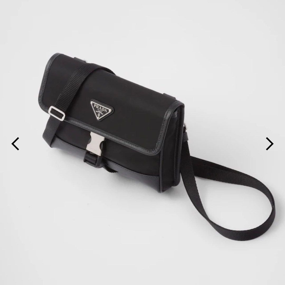 Prada Nylon and Saffiano leather smartphone case bag Luxury