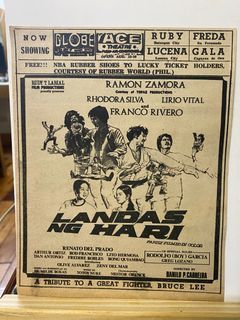 Ramon Zamora Franco Rivero in Landas Ng Hari - Tagalog Filipino Old Newspaper Clip Cut Outside OPM Filipino Cinema Movie House Poster Wall Print Decor Ad