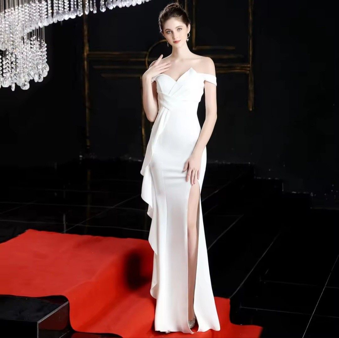 White evening dresses best sale