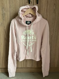 Roots粉色帽T